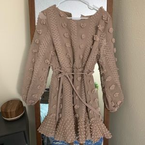 Pinkblush waverleigh Taupe floral longsleeve dress